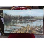 Средна картина масло на платно Испания, стара - 3795